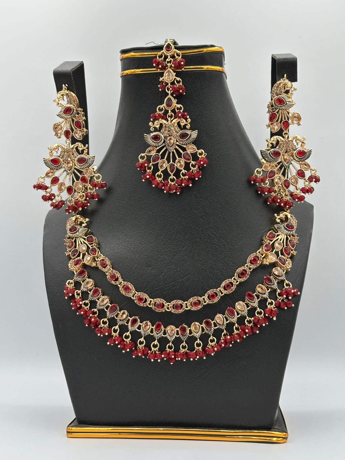 Royal Ruby Peacock Double-Layer Set
