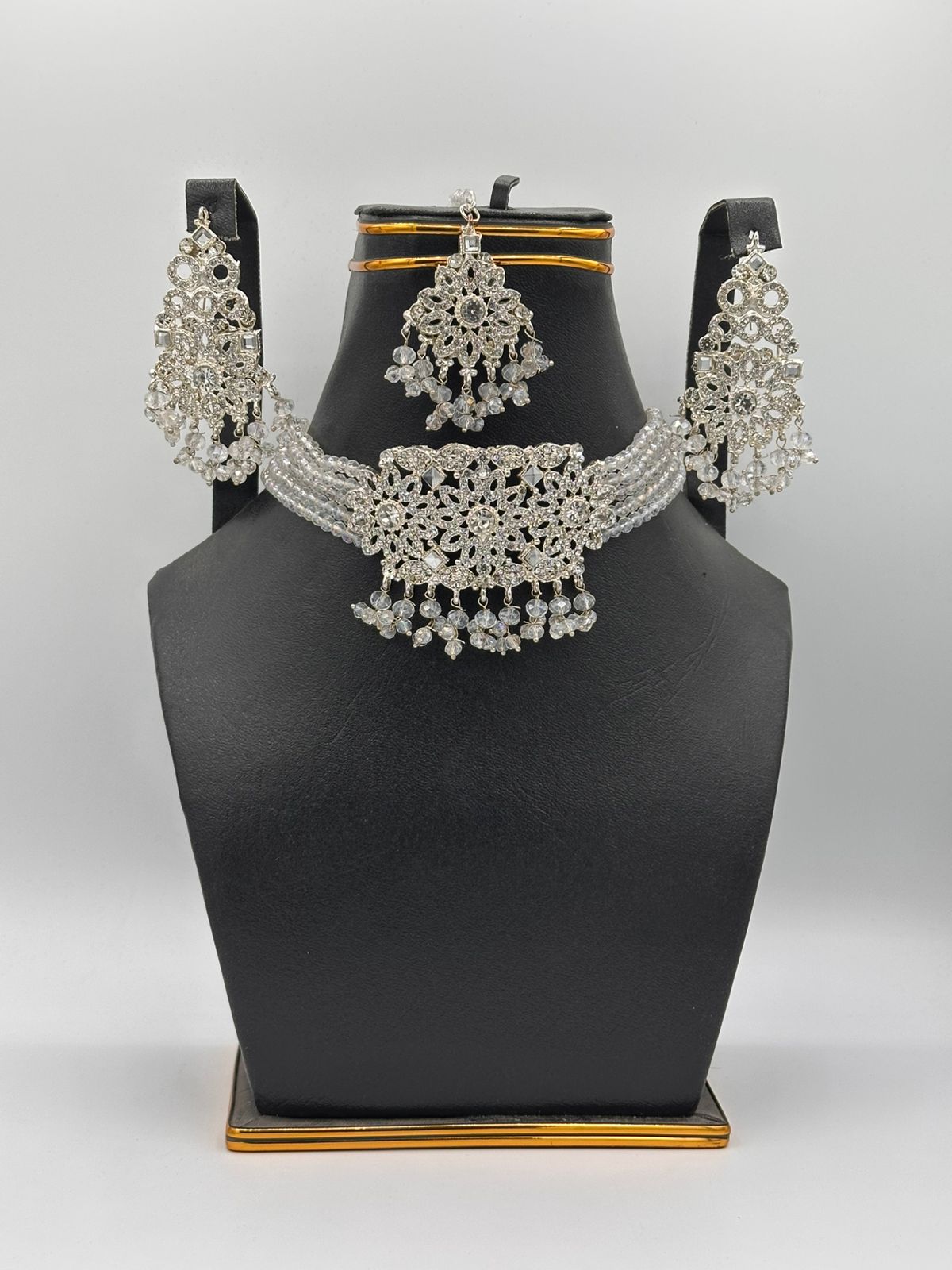 Symmetrical Silver Filigree Choker Set