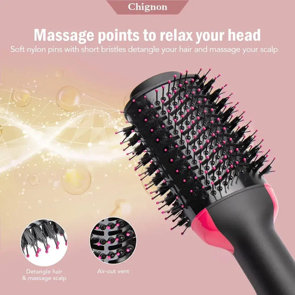 Hot Air Brush – 4-in-1 Hair Dryer, Straightener & Curler | Salon Styler in Pakistan