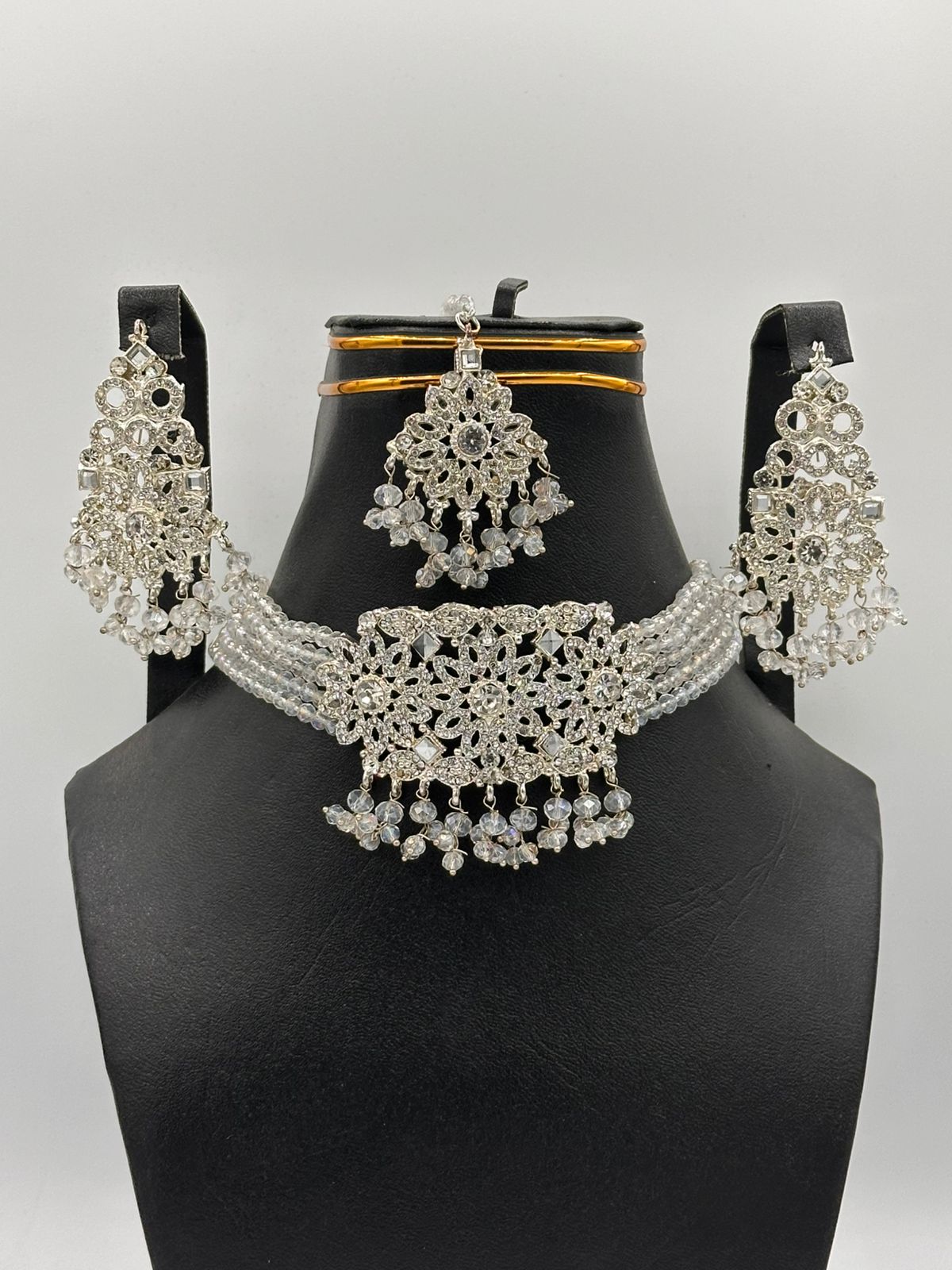 Symmetrical Silver Filigree Choker Set