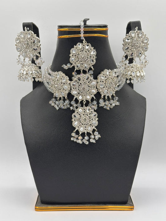 The Royal Silver Floral Choker